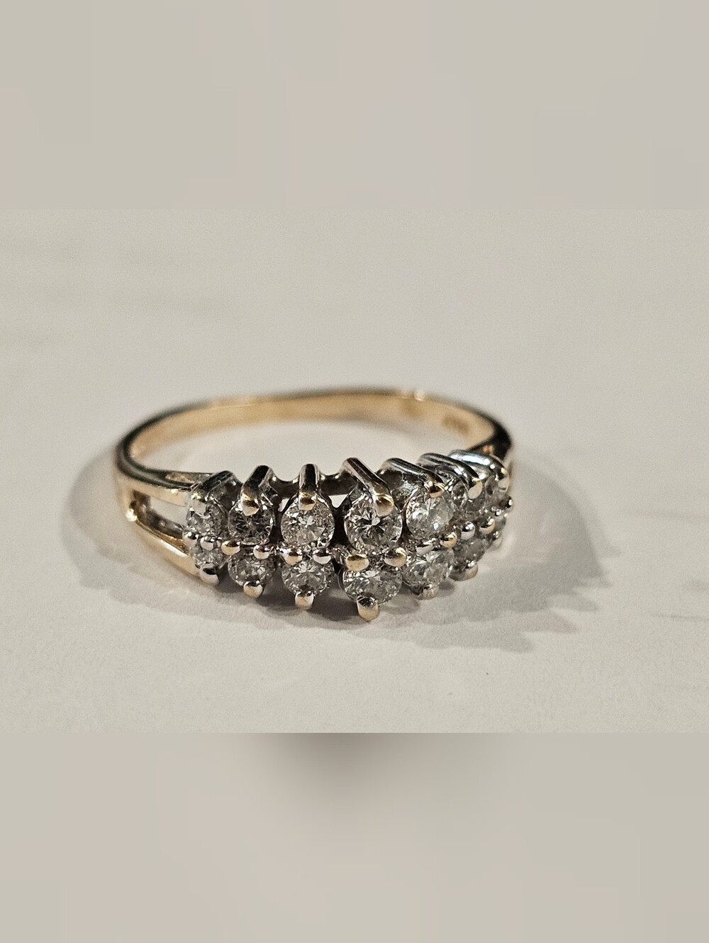 14k Yellow Gold 1/2 Carat Cluster Diamond Ring Fine Jewelry